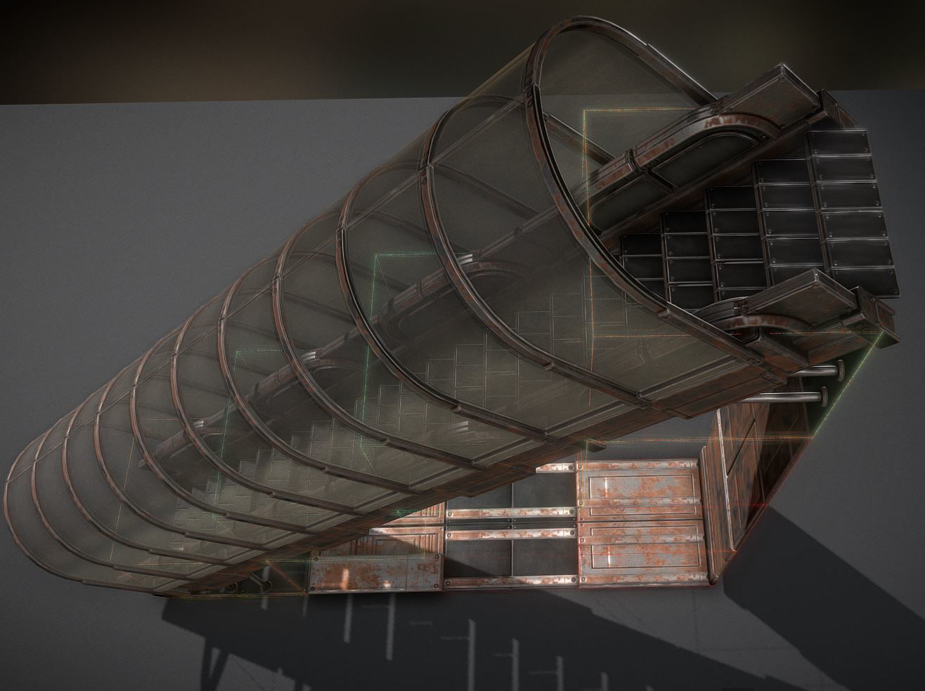 Sci-Fi Stairs Collection Rusty and Basic Version Low-poly 3D model_7