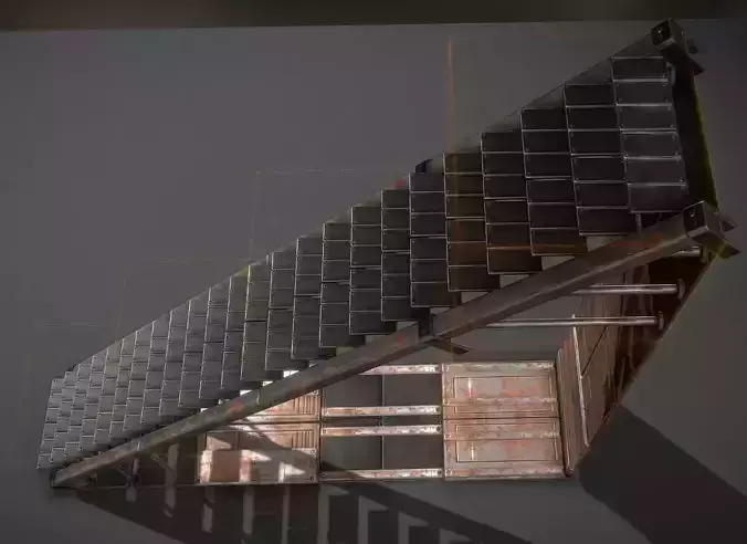 Sci-Fi Stairs Collection Rusty and Basic Version Low-poly 3D model