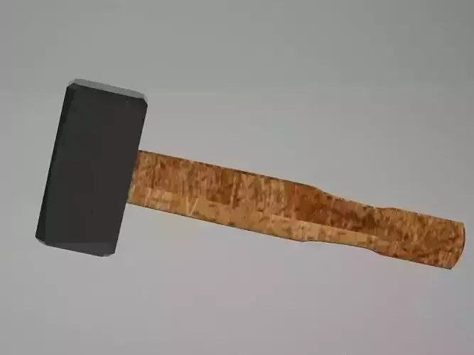 3D Hammer low poly hammer  ready for games 3D print model