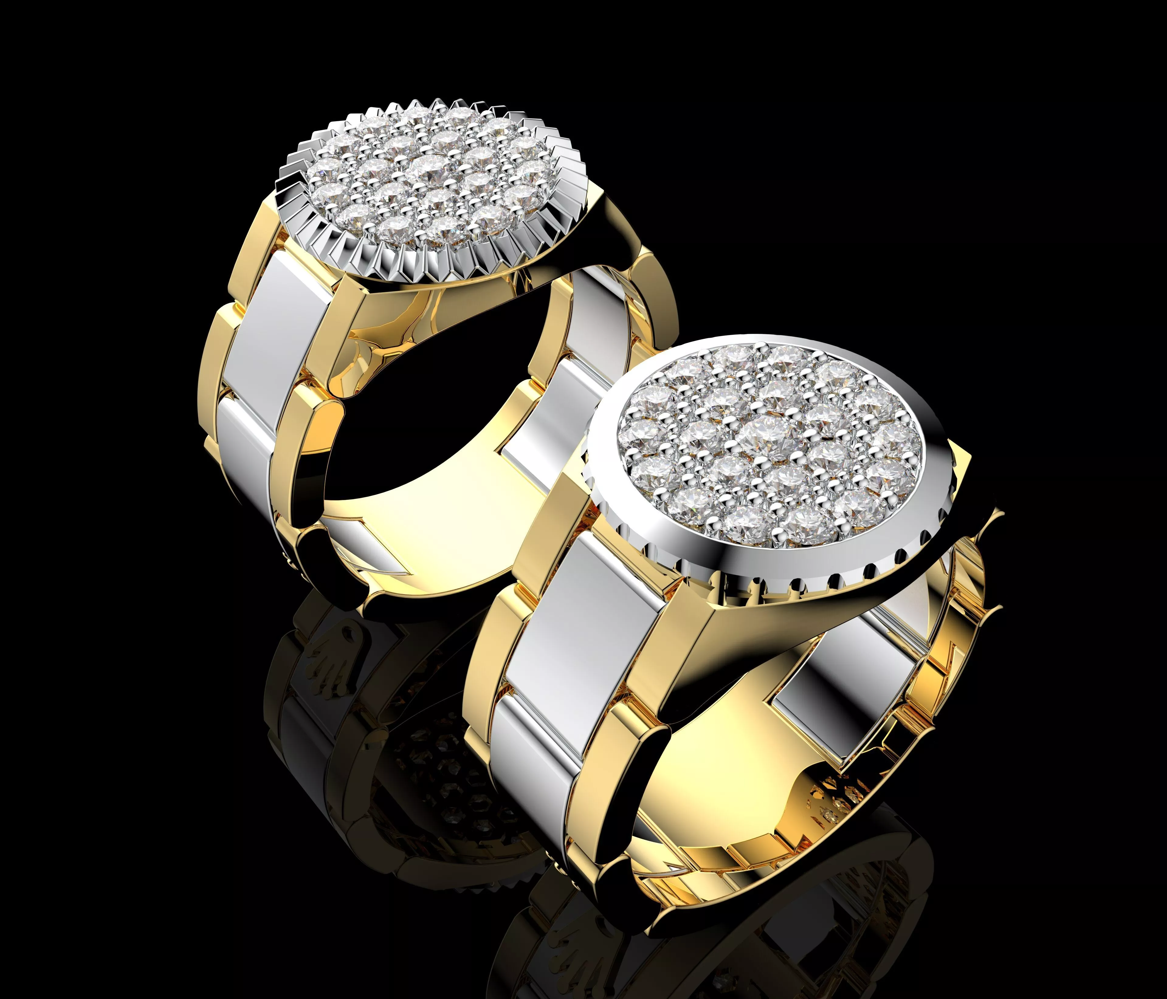 Elegant Men Ring 3dm STL Ready for Casting Model N1727 3D print model