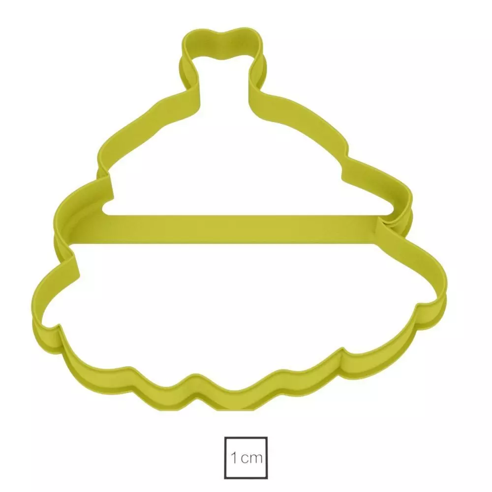 Ball gown cookie cutter for professional Free 3D print model_0