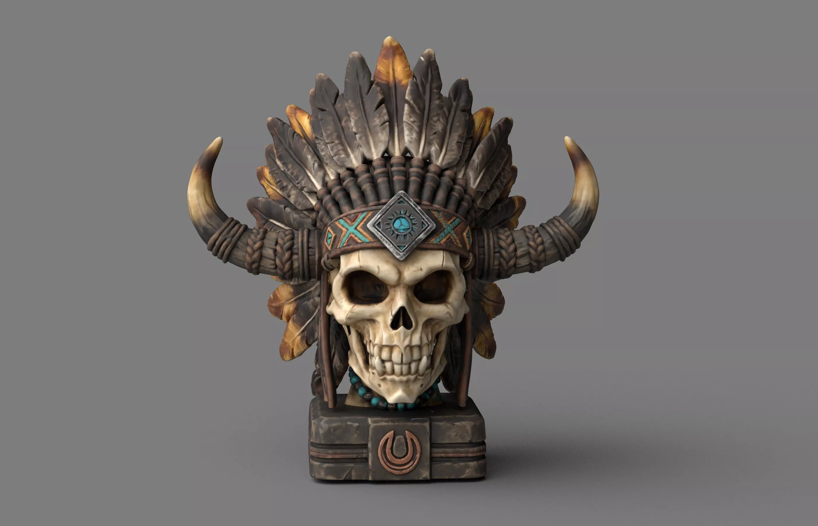 Human Totemic Sculptured Figurine Low-poly 3D model