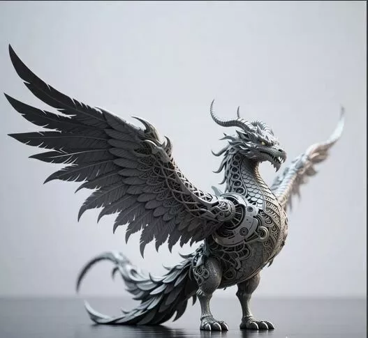 Steampunk Dragon 3D Model Mechanical Winged Creature Free 3D print model