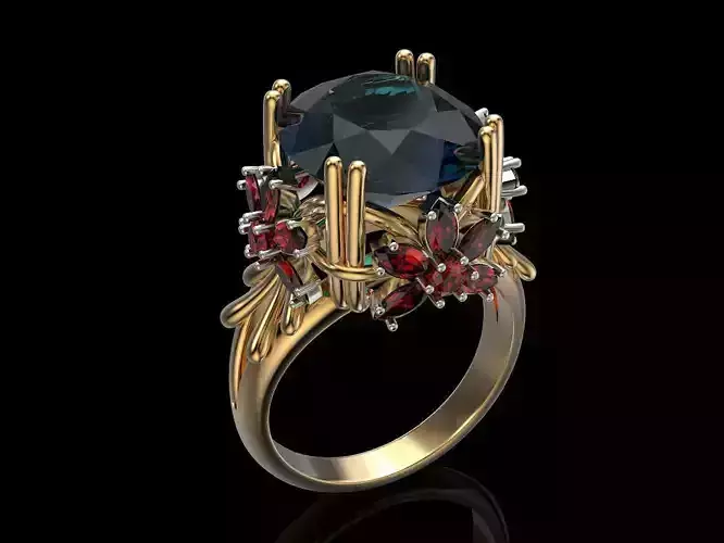 Female ring with a large stone