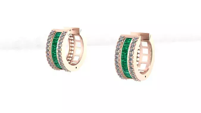prince cut emerald high jewelry earring