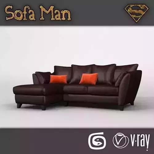 Delaware Chaise Sofa Low-poly 3D model