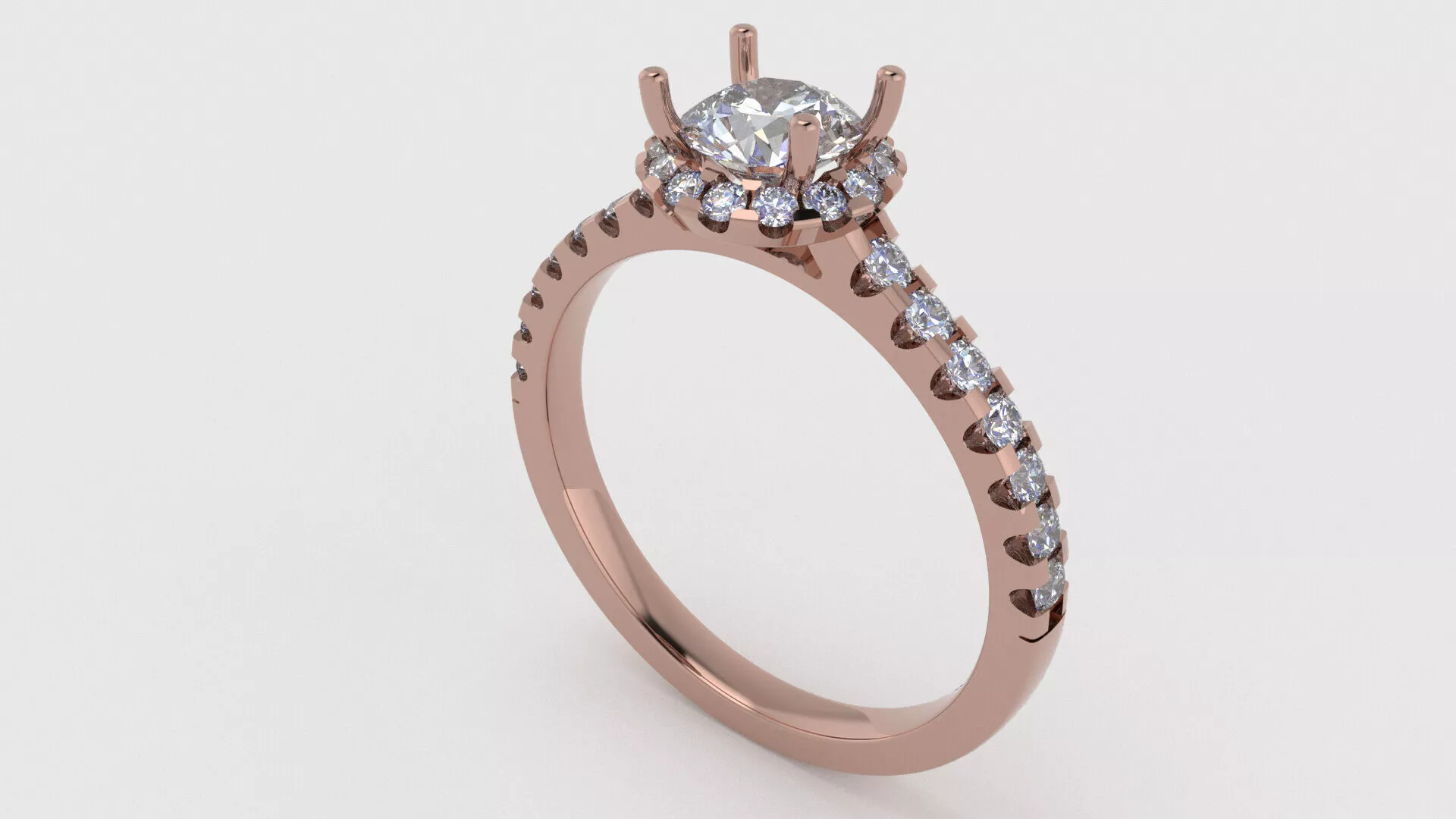Halo engagement ring STL 3D Printable Jewelry Free 3D print model