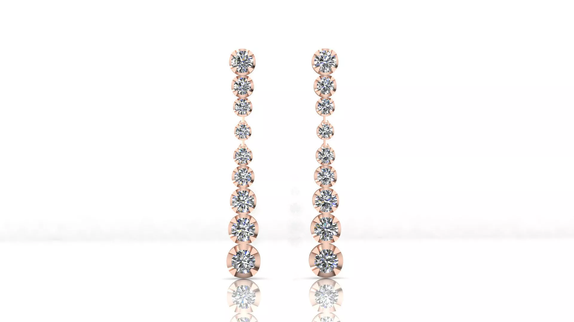 tennis crown setting high jewelry earring 3D print model