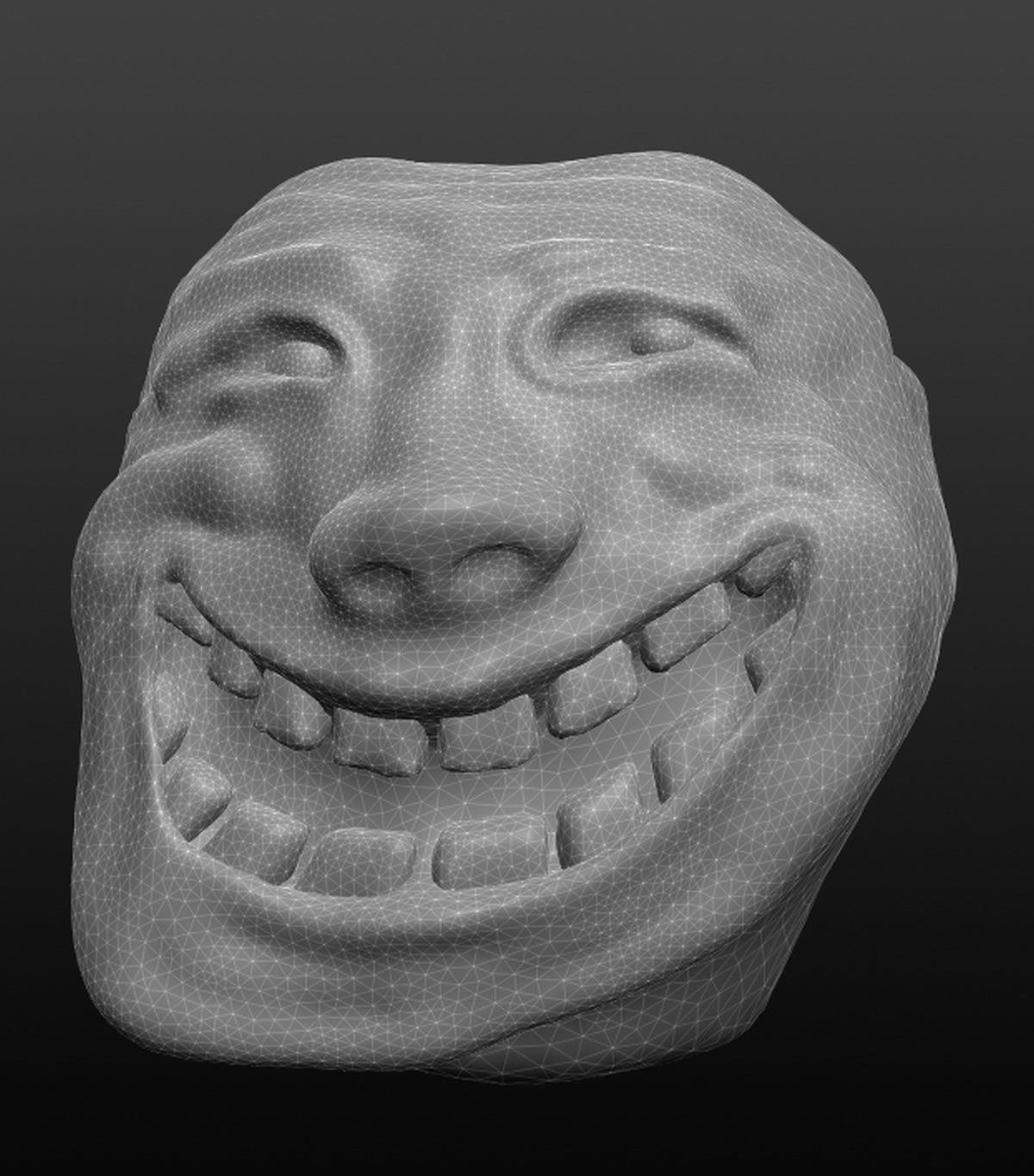 Trollface troll face 3D print model_7