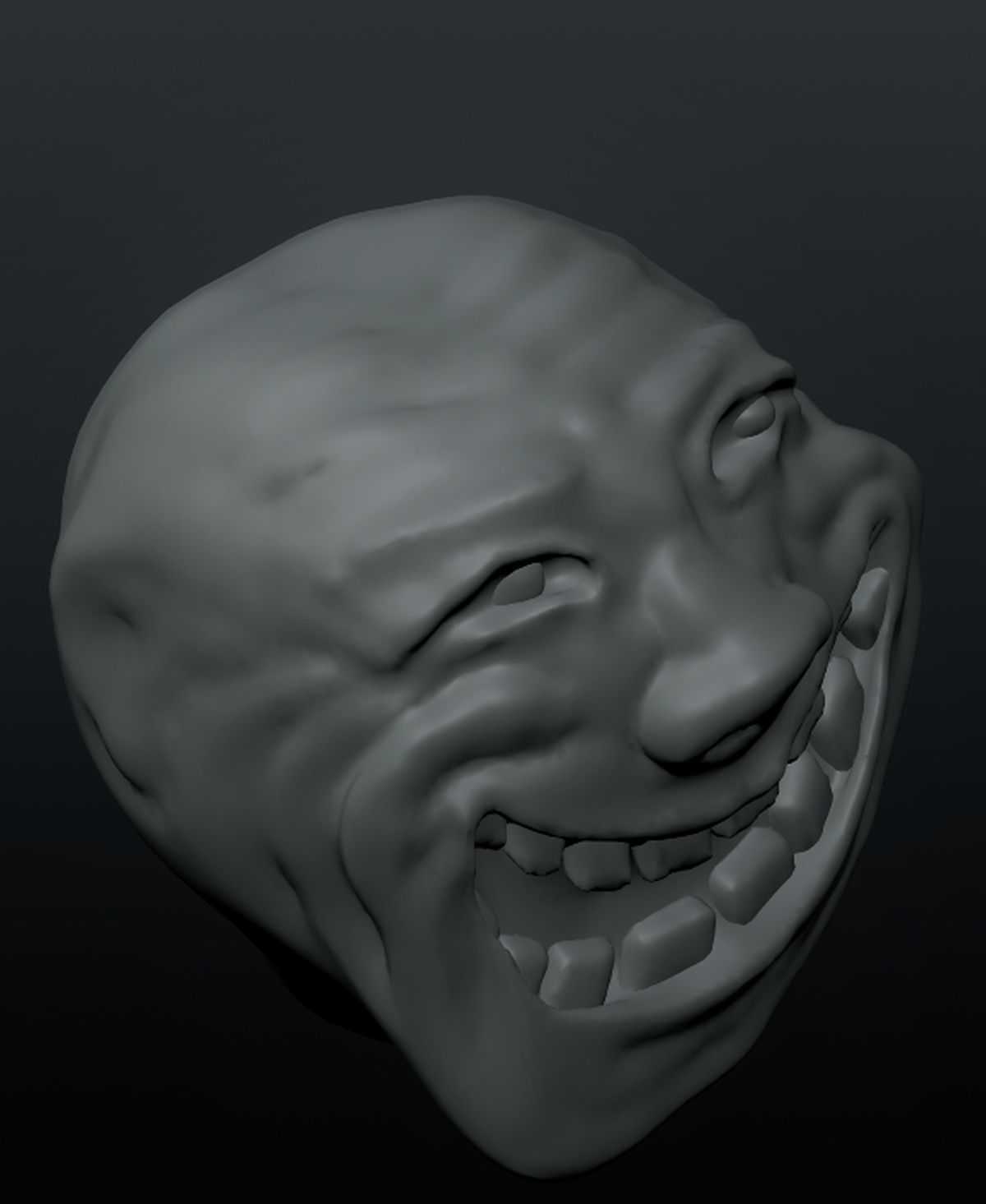 Trollface troll face 3D print model_4