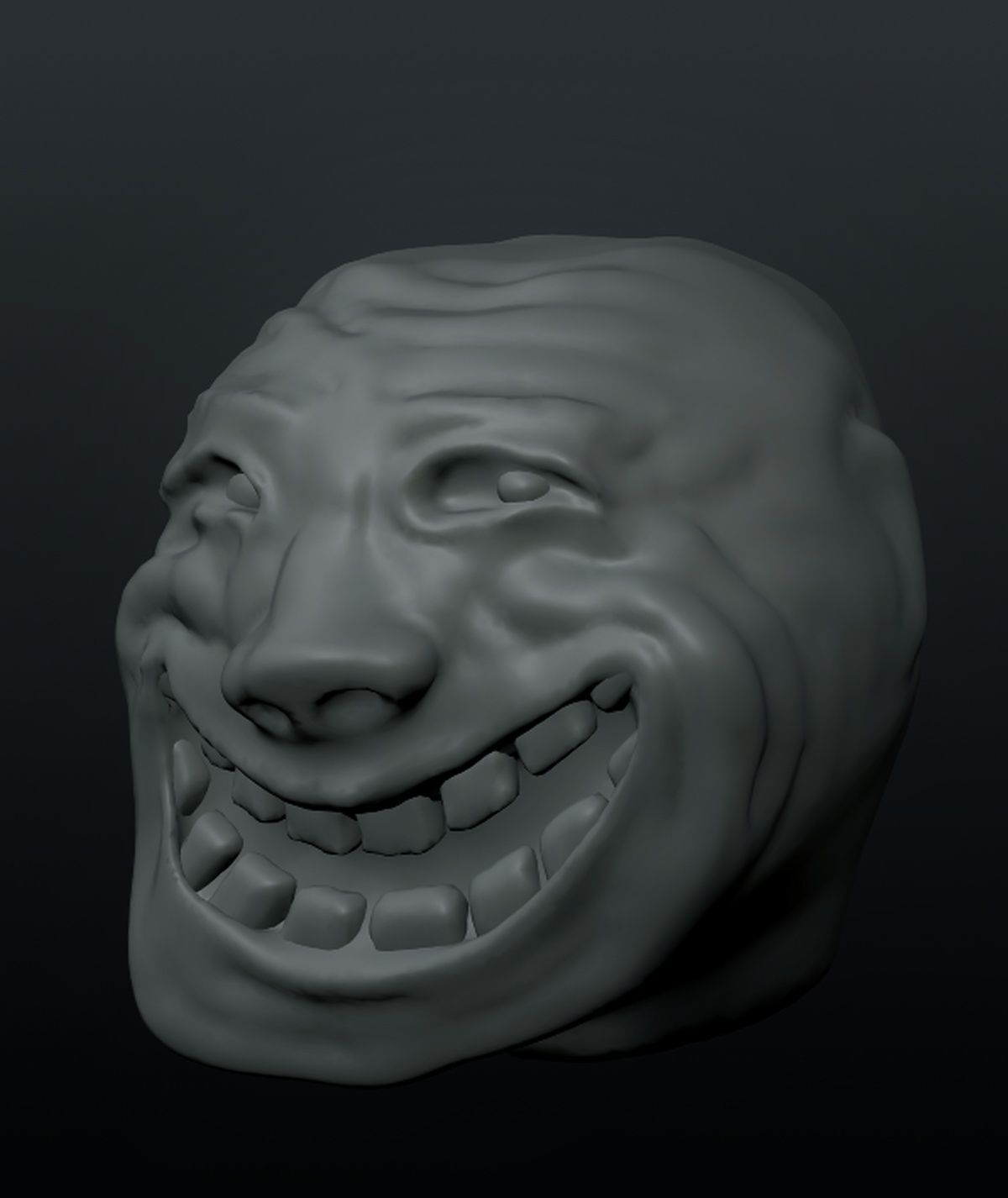 Trollface troll face 3D print model_1