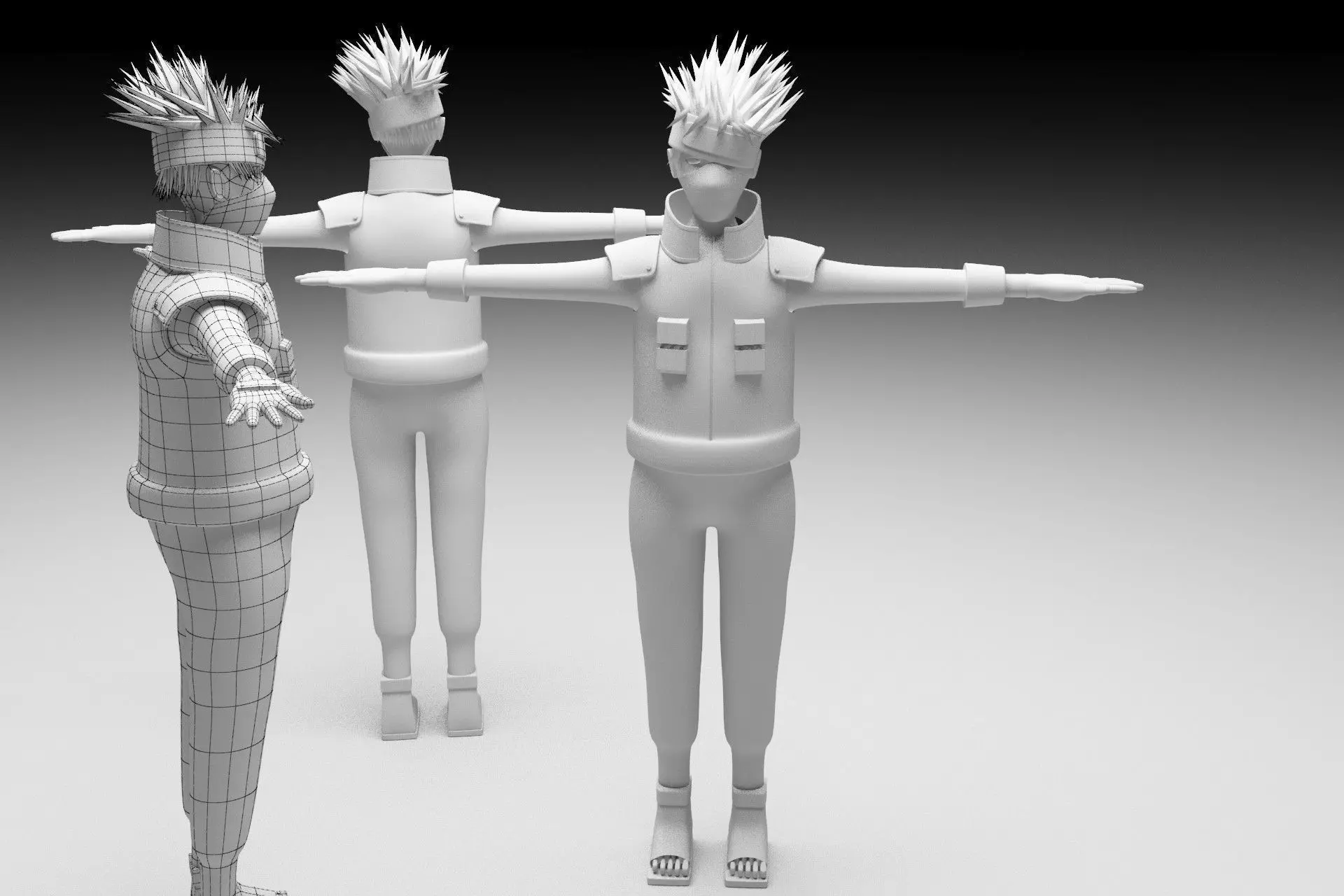 Kakashi three 3D model_0