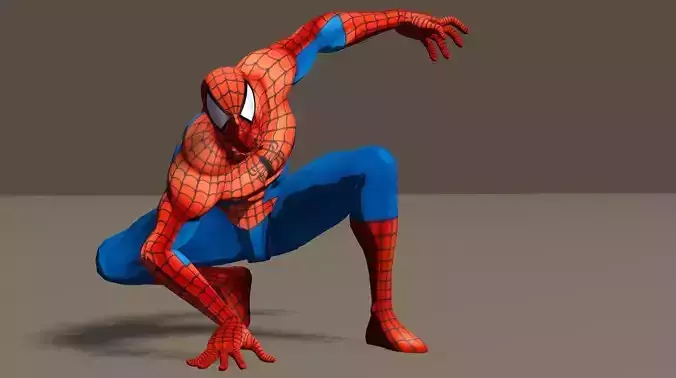 Spiderman from Marvel vs Capcom game Poser riggd 3D model
