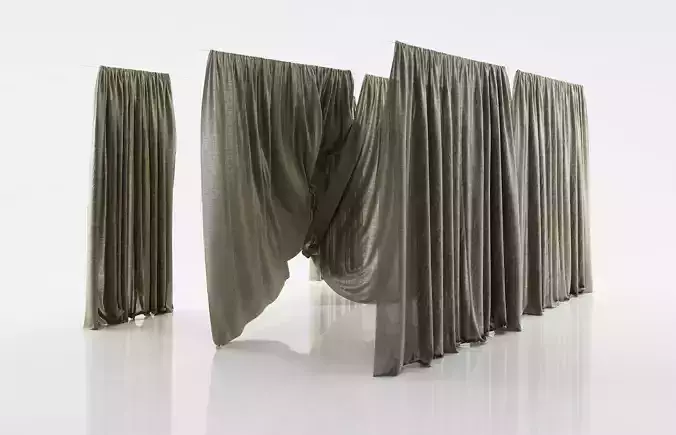 Grey see through window curtains