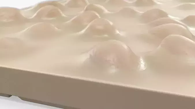 White Chocolate Nut Slab Brown 3D model 4