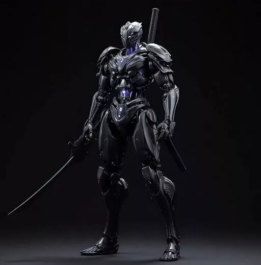 Cyber Ninja 3D Model Sci-Fi Robot Samurai Character Free 3D print model