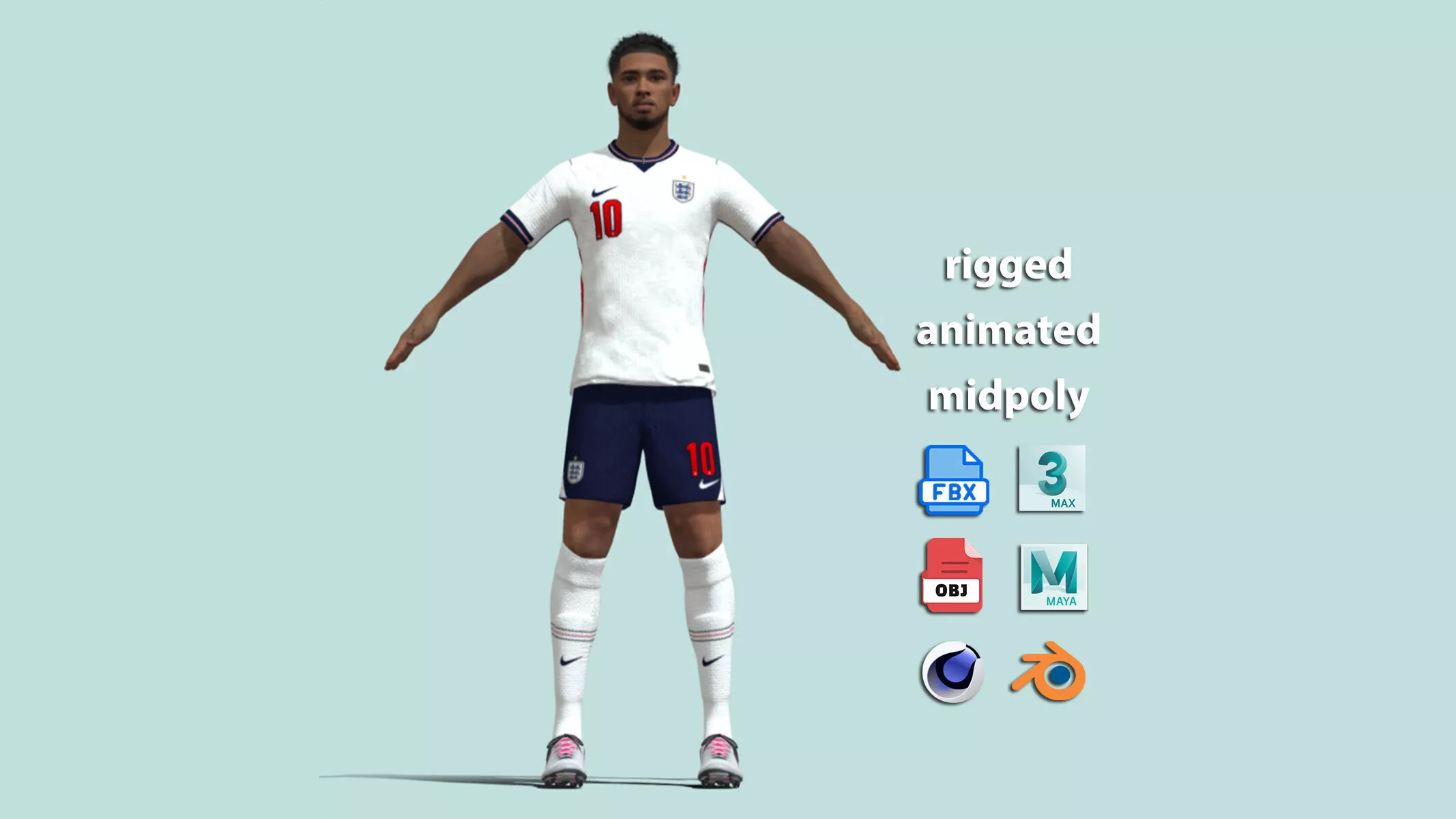 A-Pose Rigged Jude Bellingham Worldcup 2026 3D model