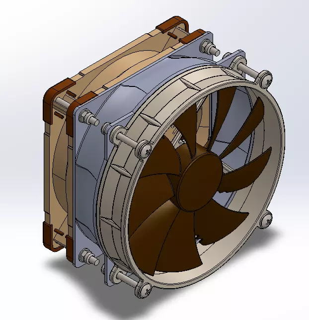 Computer adapter for fans 120x120 - 140x140 3D print model