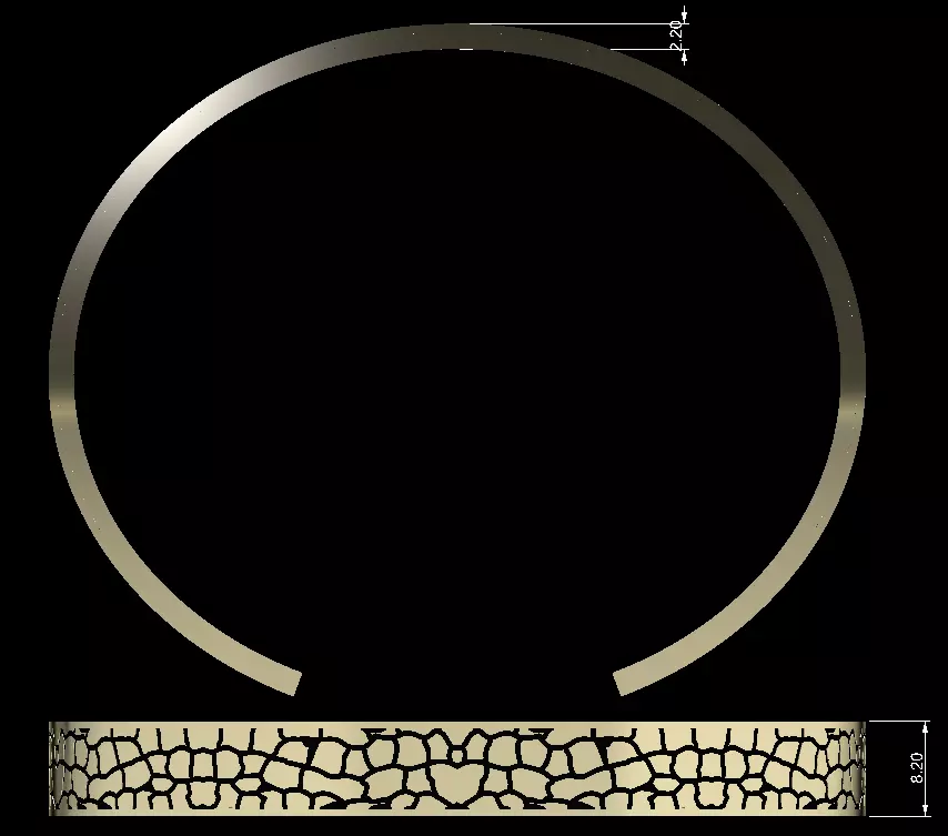 tree texture braclet 3D print model