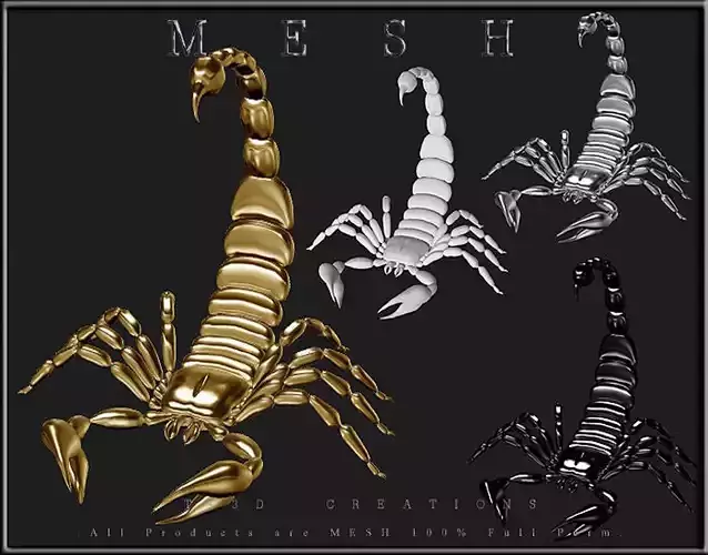 Scorpion in gold and silver