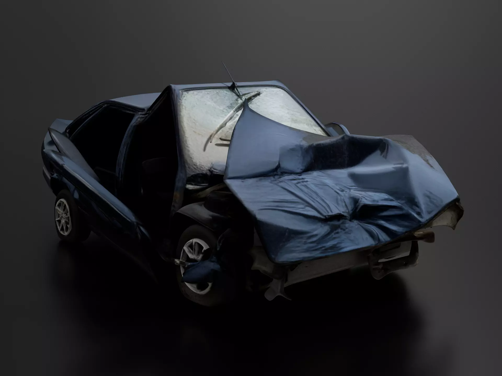 Crashed Car 01 3D print model