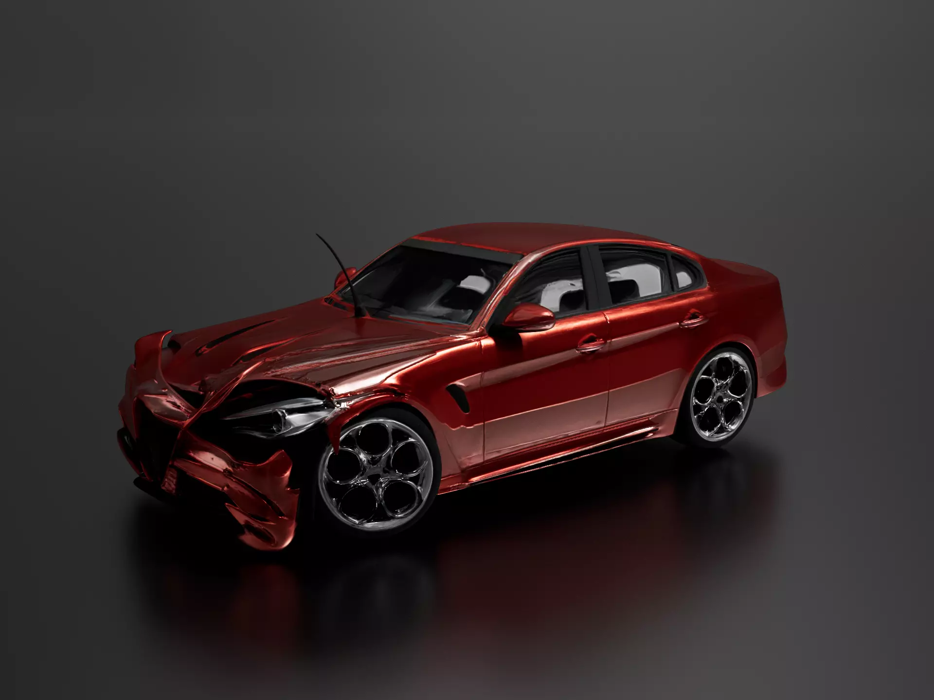 crashed car 01 3D print model