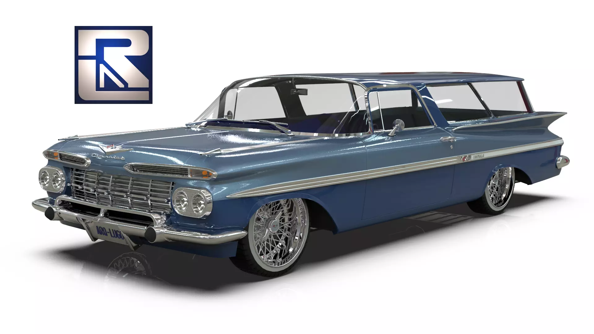 1959 Impala Wagon 2 doors Custom - West Coast Style 3D model