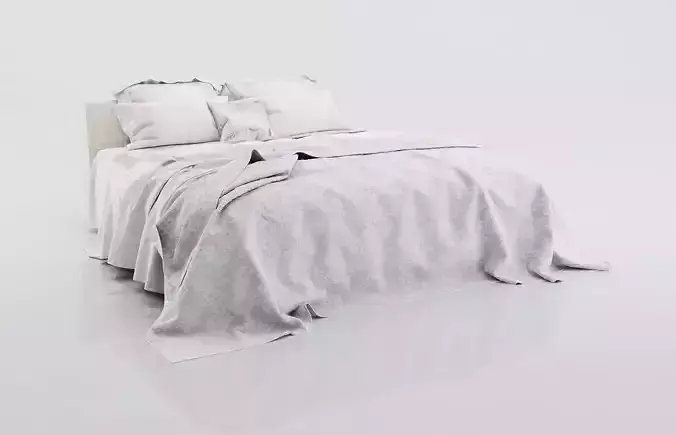 White bed linen with cushions