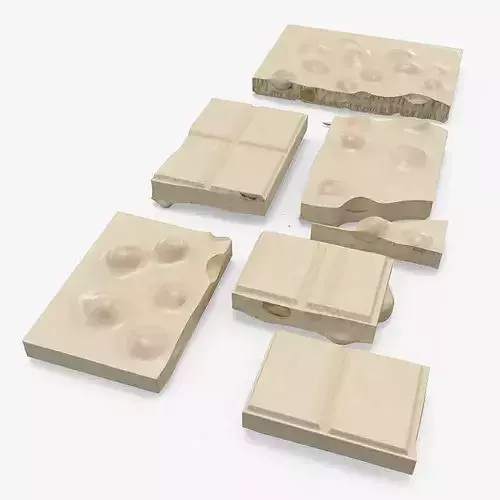 White Chocolate Nut Snack with Multiple Pieces 3D model 2