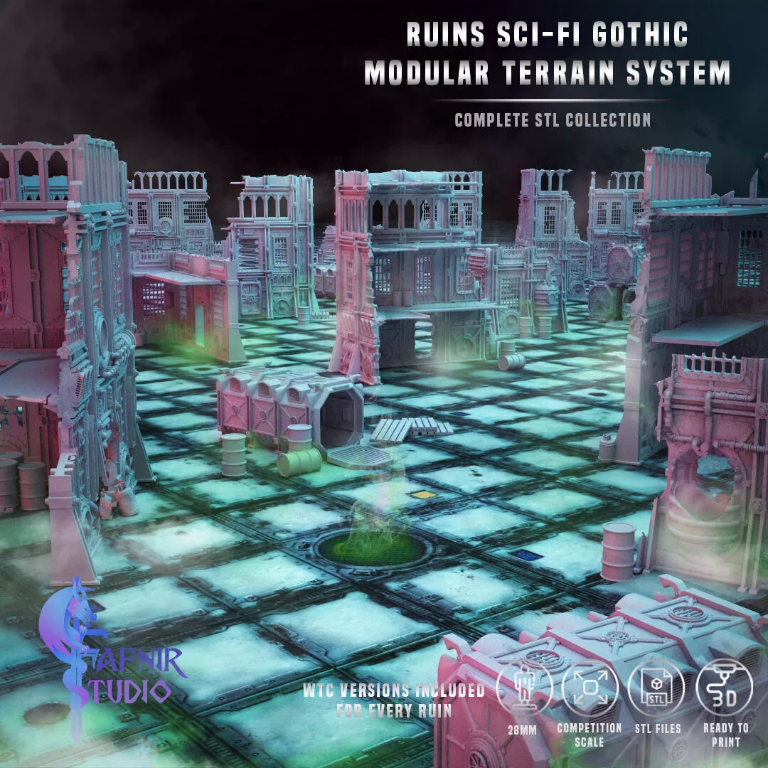 Ruins Modular Terrain System Complete STL Collection 3D print model