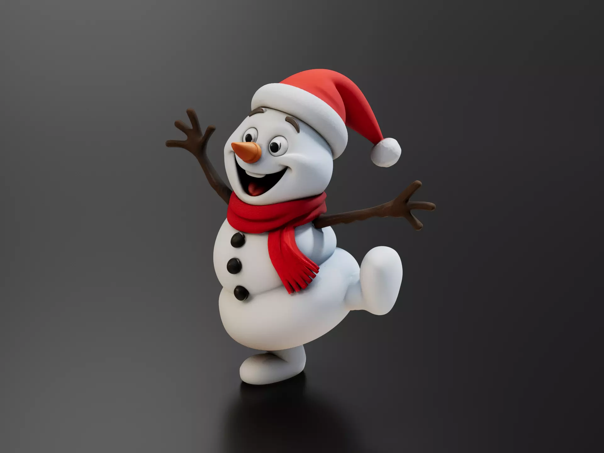 dancing snowman 3D print model