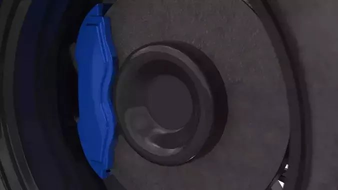 Sport Alloy Wheel with Tire Black 3D model 7