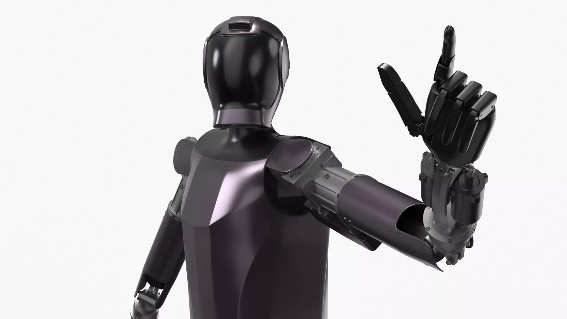 Automation Biped Robot Purple Rigged for Cinema 4D 3D model
