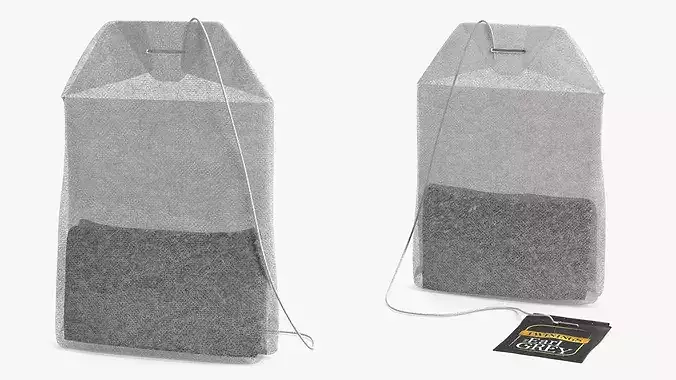 Twinings Earl Grey Tea Bag with Label 3D model