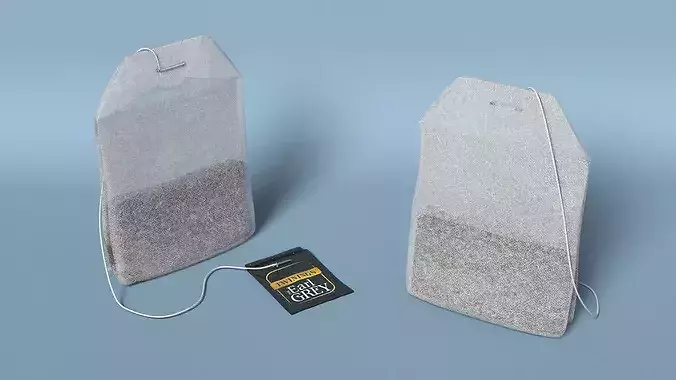Twinings Earl Grey Tea Bag with Label 3D model 5