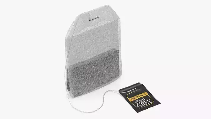 Twinings Earl Grey Tea Bag with Label 3D model 3