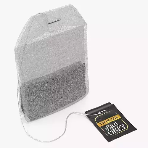Twinings Earl Grey Tea Bag with Label 3D model 2