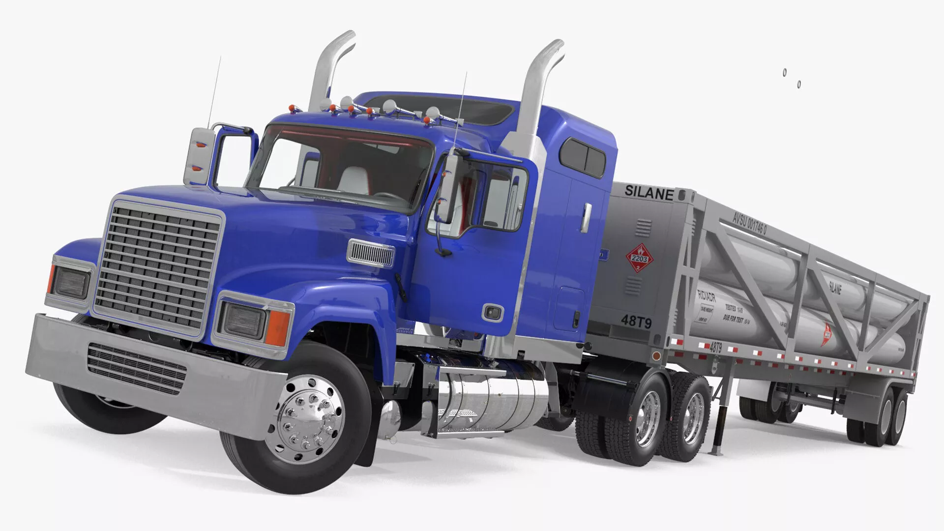 Freight Truck with Liquefied Natural Gas Transport Rigged Maya 3D model
