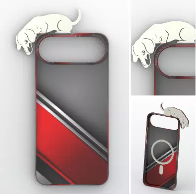 Peeking Puppy Stripe MagSafe Case for iPhone 17 Air 3D print model