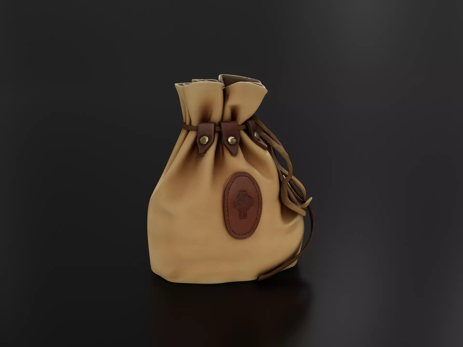 Leather coin bag 01 3D print model