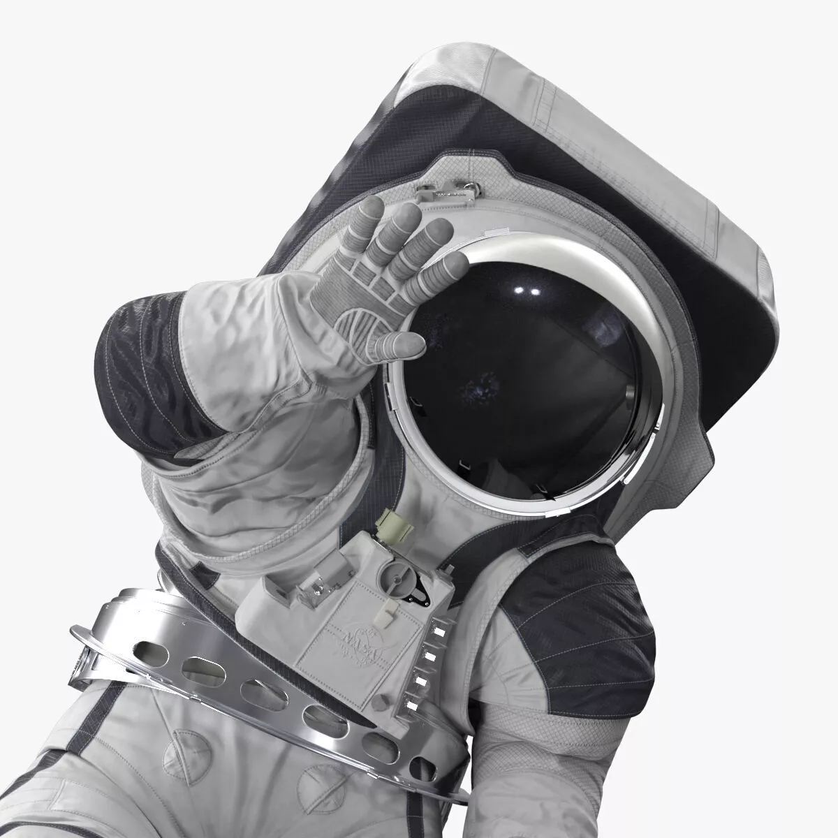 EVA Space Suit with Detailed Interior White Rigged 3D model