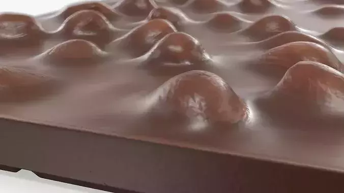 Milk Chocolate Nut Block 3D model 5