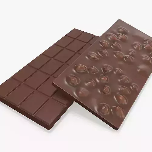 Milk Chocolate Nut Block 3D model 2