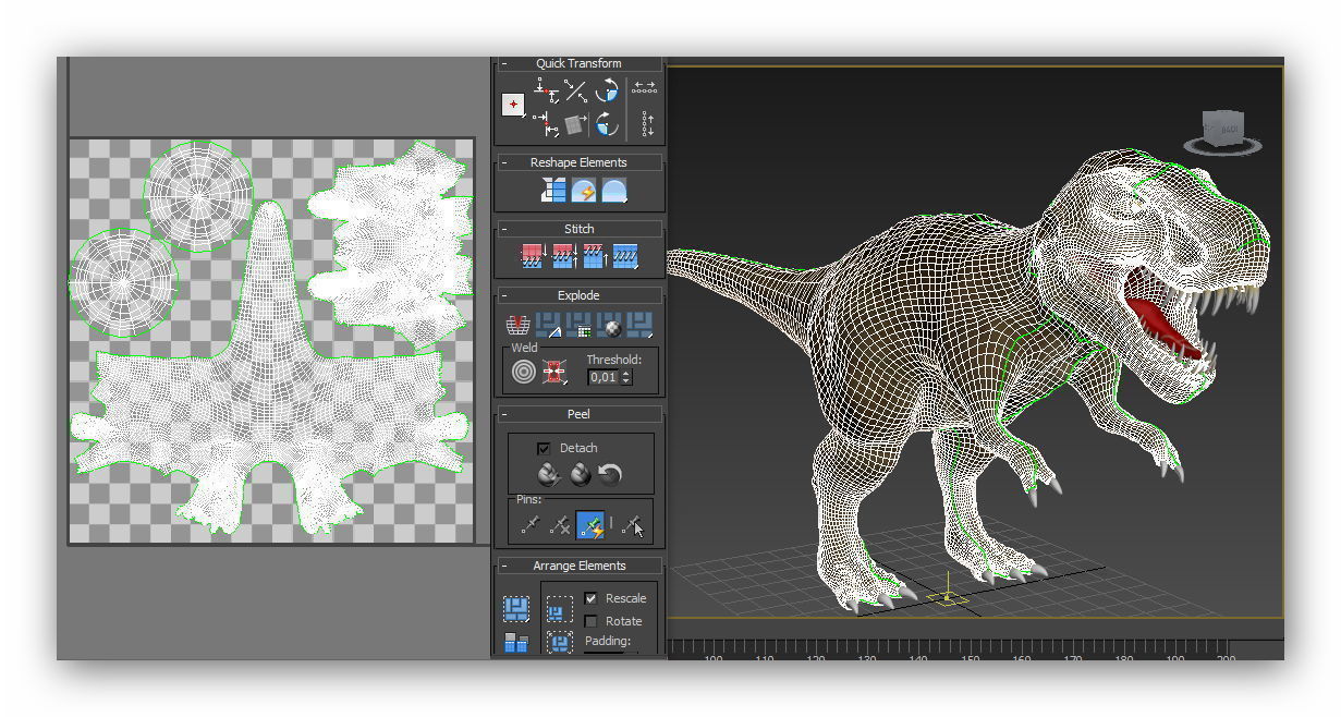 Rigged dino Low-poly 3D model_10