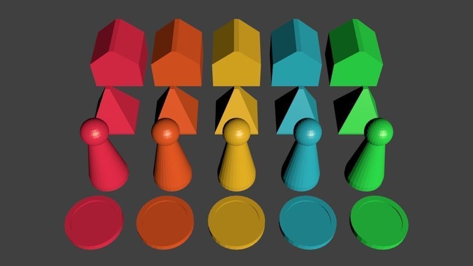 Board games 3D starter pack Free low-poly 3D model_2