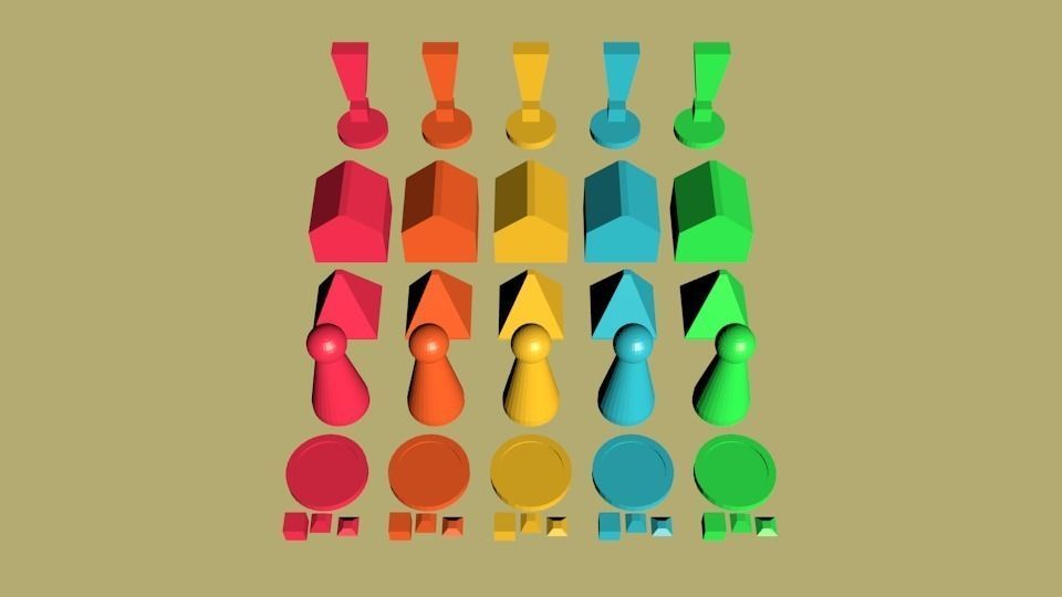 Board games 3D starter pack Free low-poly 3D model_1