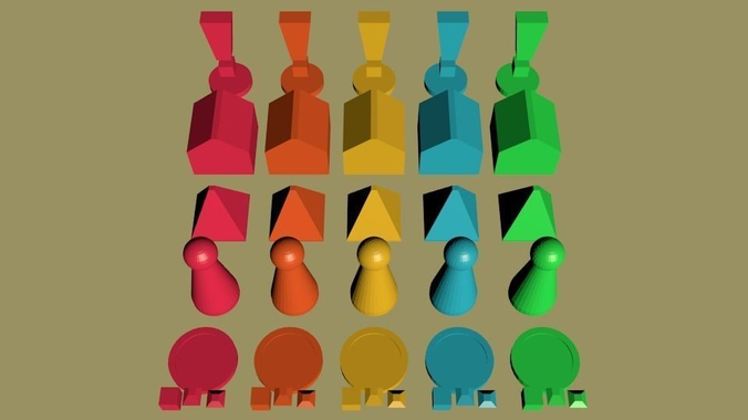 Board games 3D starter pack Free low-poly 3D model