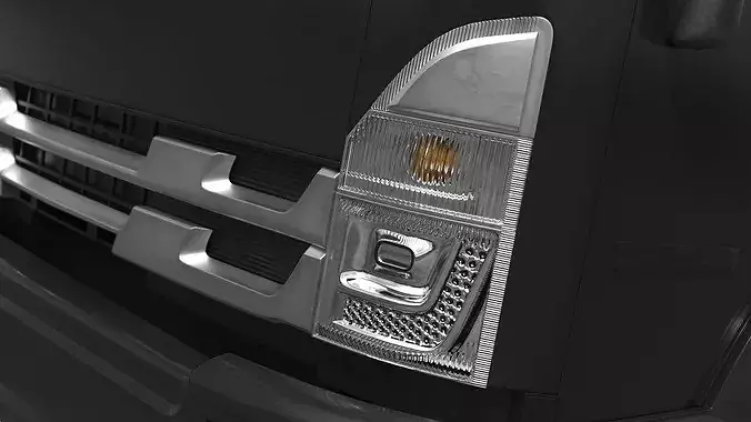 Heavy Duty Cargo Truck Transporter Black Simplified 3D model 7