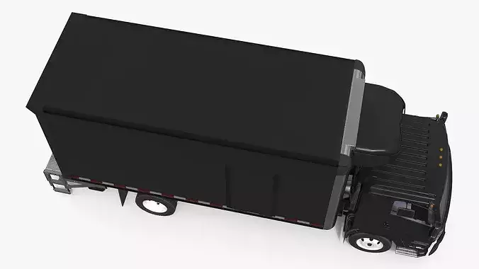 Heavy Duty Cargo Truck Transporter Black Simplified 3D model 5