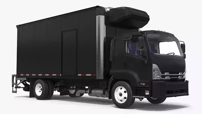 Heavy Duty Cargo Truck Transporter Black Simplified 3D model
